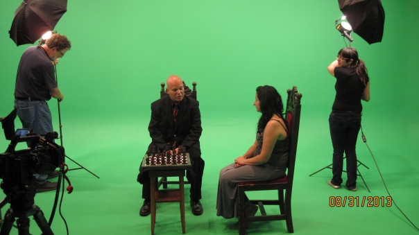 James Chavez as "Death" greets "Clara" in The White World.